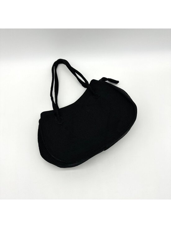 Corde Handbags - Vintage Purse 1950s Handbag Black Corde USA Top Handle Zipper Retro Mid Century